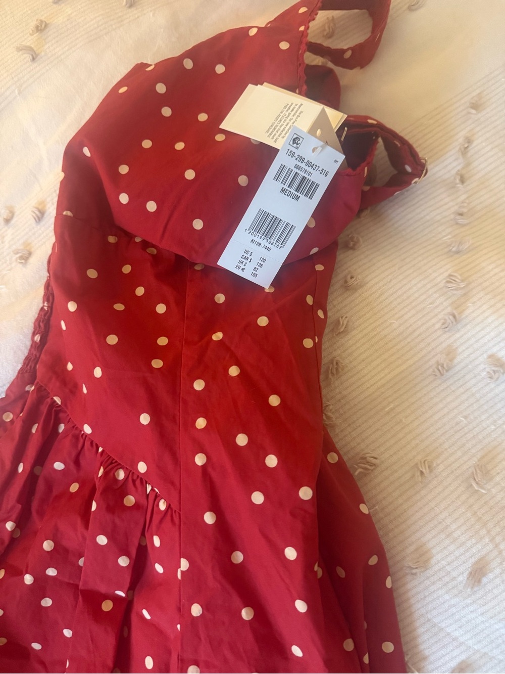 Abercrombie & Fitch Red Polka-Print Midi Dress - Picture 3 of 3
